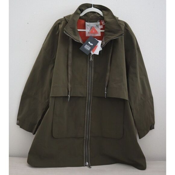 My Anorak 50838SN Women's Sz L Olive Green 2-Way Zip Hooded Trails Jacket - Picture 1 of 14